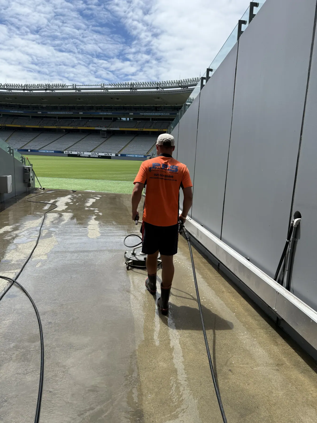 Eden Park concourse pressure washing